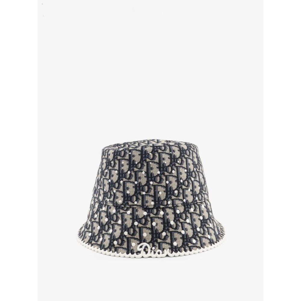 Dior Women Teddy-D Polkadior Oblique Narrow-Brimmed Bucket Hat